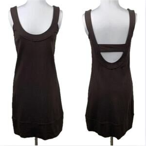 VTG Diane Von Furstenberg Brown Ponte Knit Stretch Open Back Mini Dress sz 4